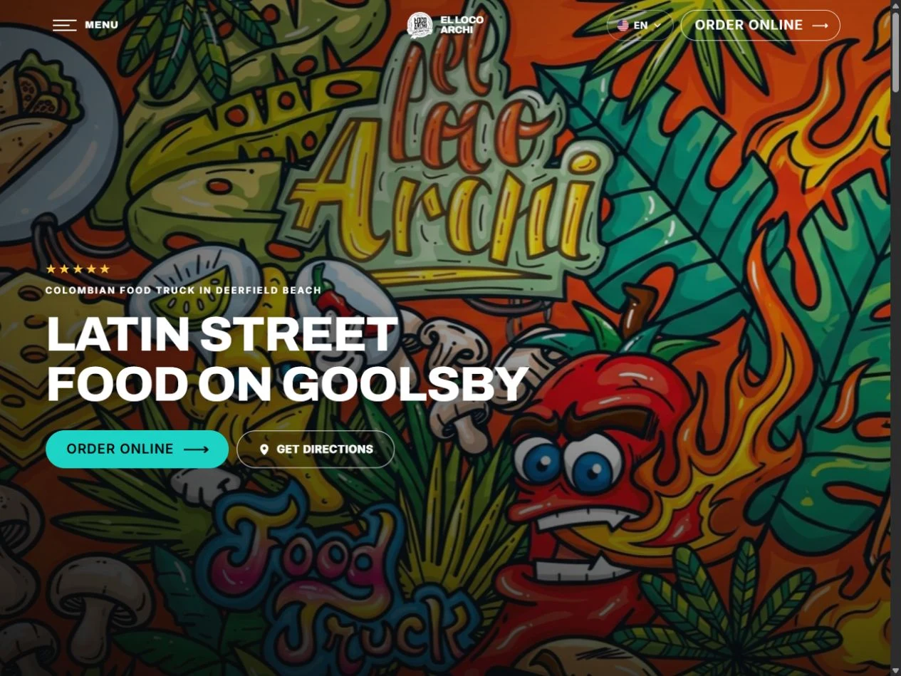 Actual website screenshot — El Loco Archi