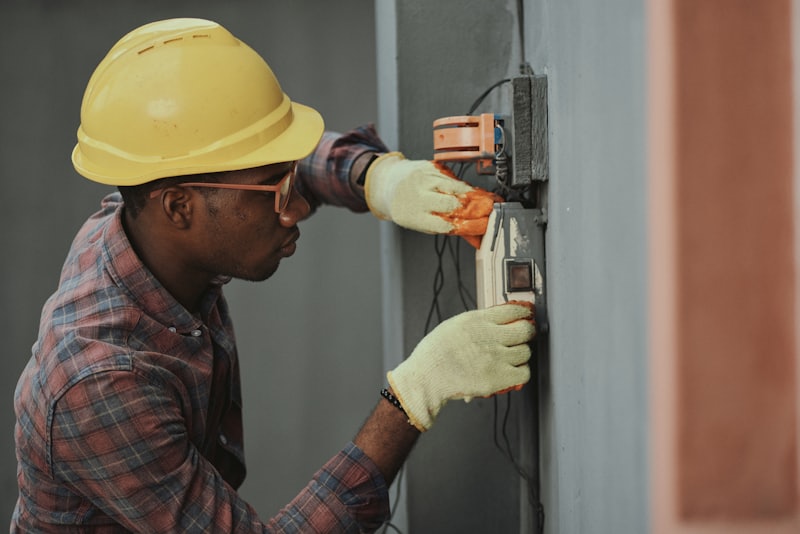 Electrician on a job site